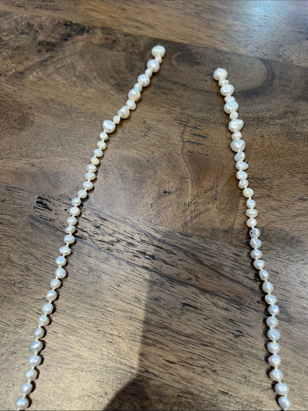 Long string of Classic White Freshwater Pearls Necklace - Picture 2 of 2